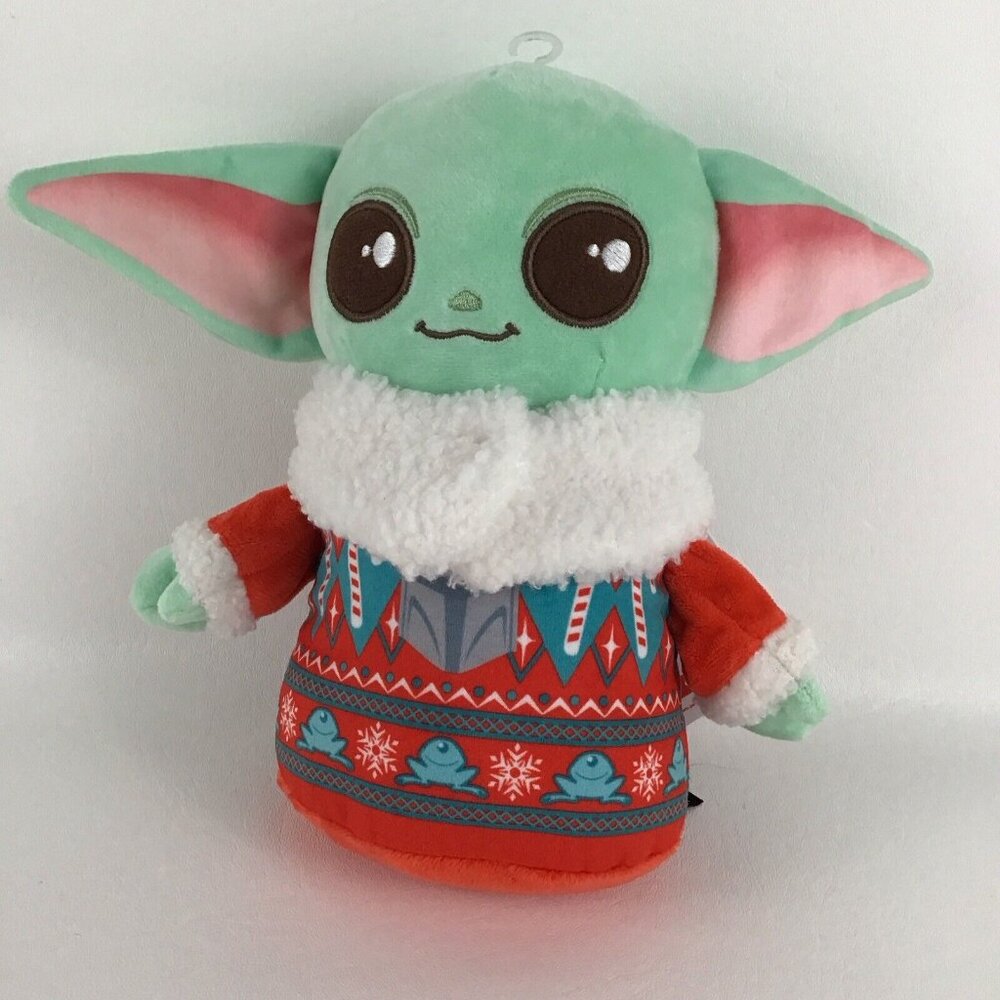 Star Wars The Mandalorian Grogu 9" Plush Stuffed Toy Christmas Sweater with TAGS